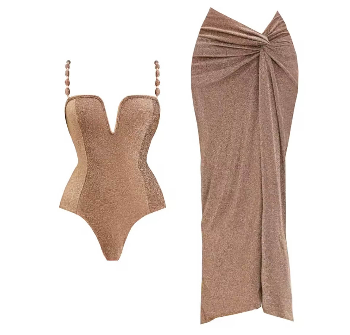 MOCHA SHINY SWIMWEAR