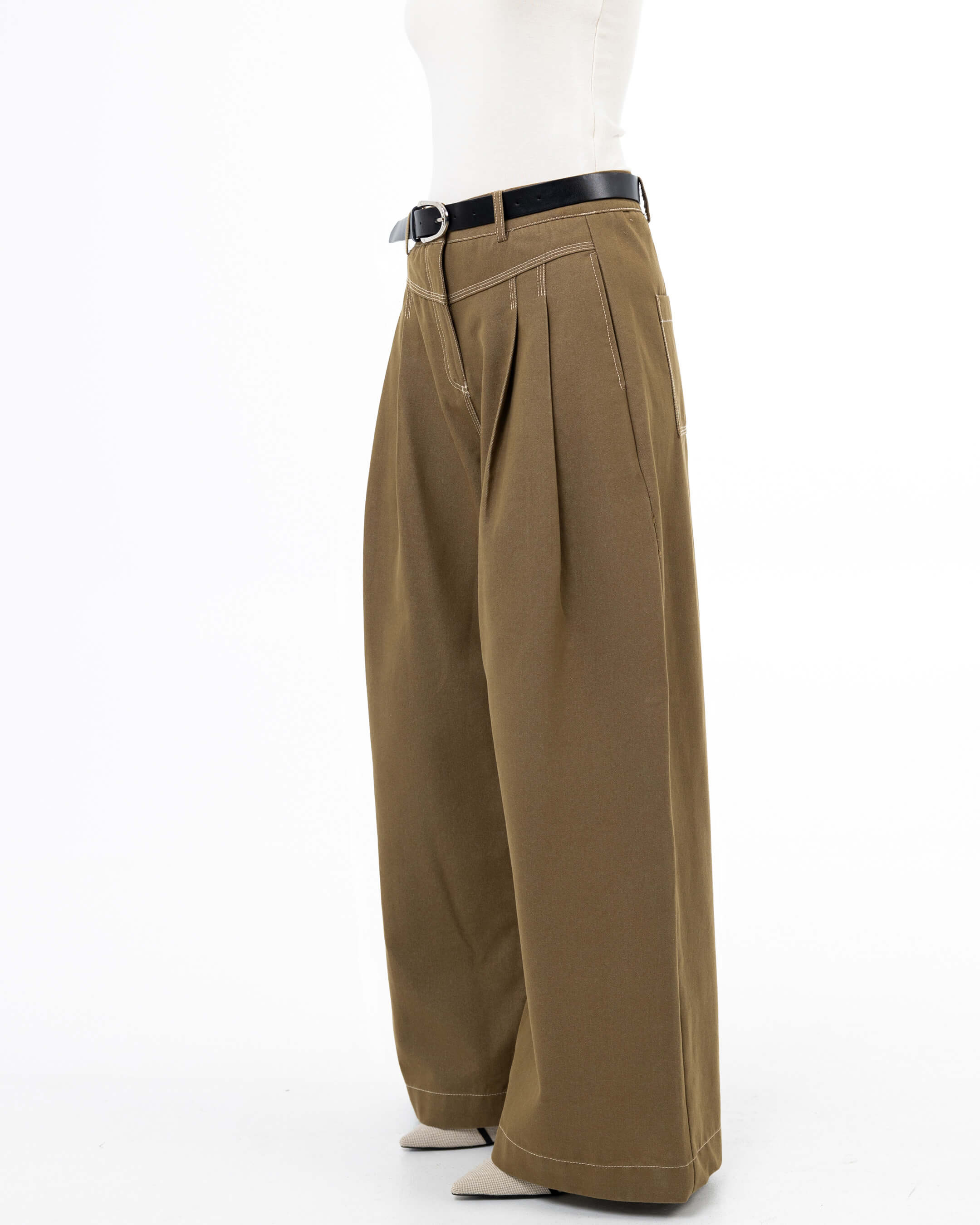 OLIVE WIDE PANTS