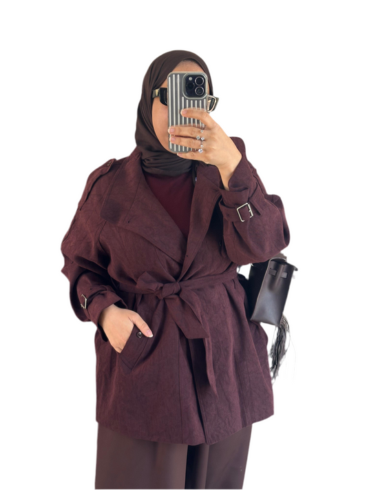 BURGUNDY TRENCH COAT