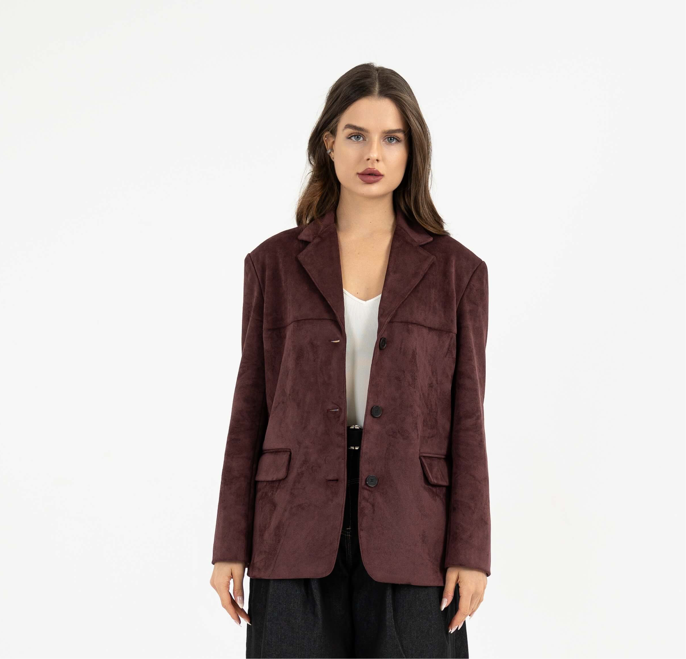 BURGUNDY SUEDE BLAZER