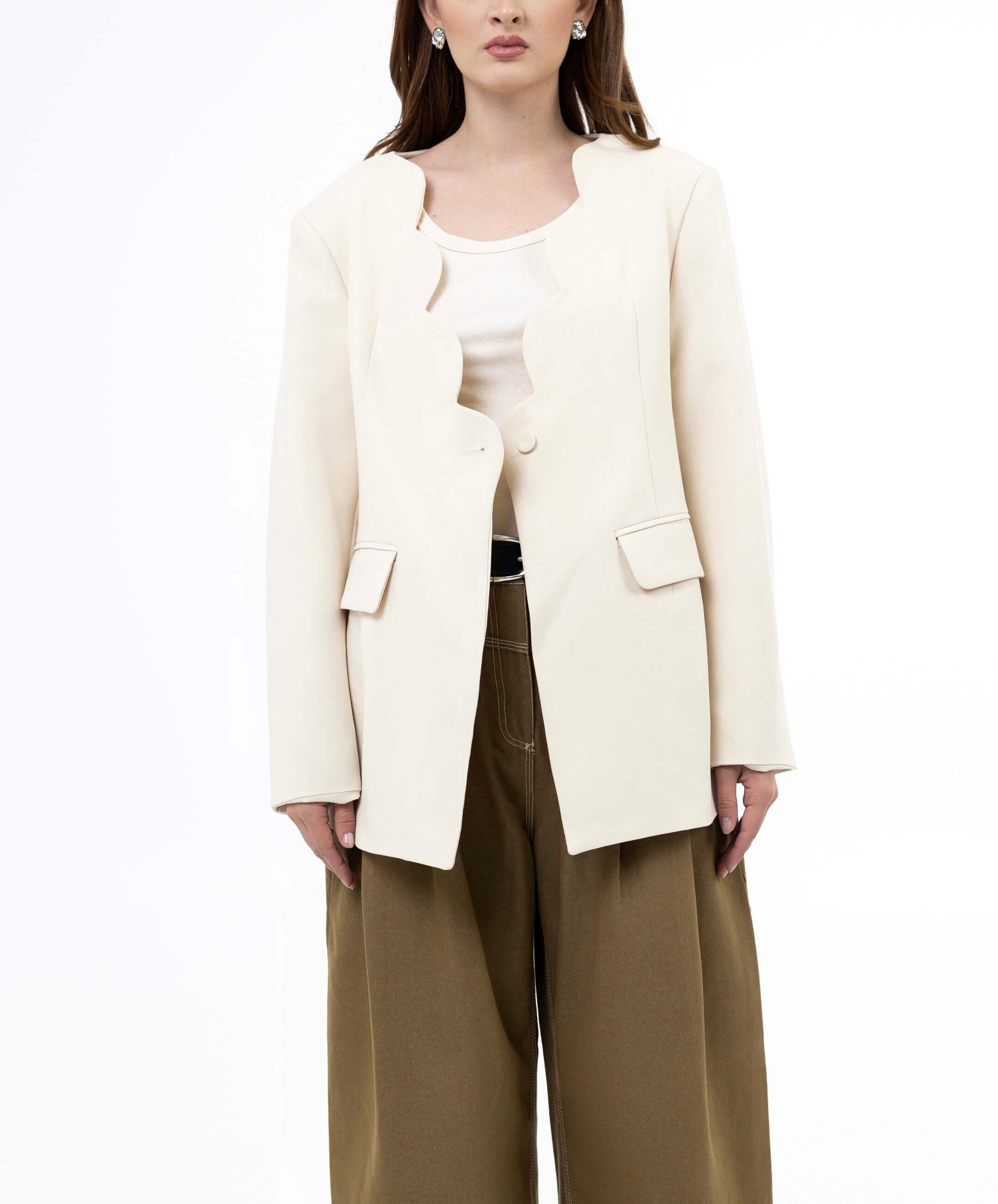 CREAM WAVE BLAZER