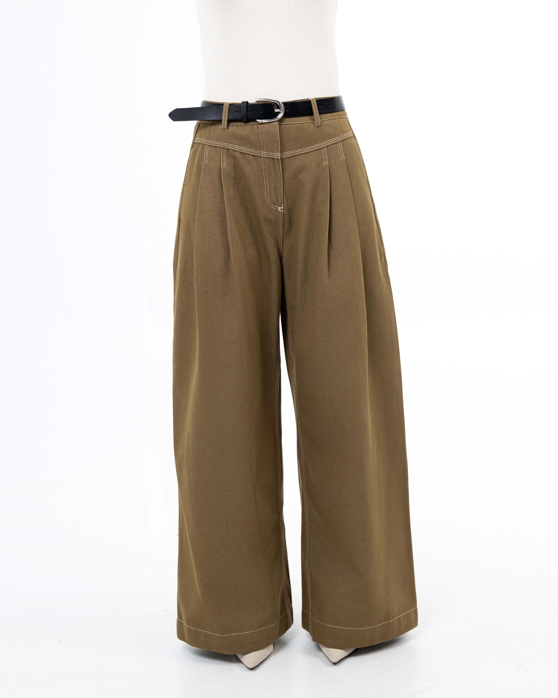 OLIVE WIDE PANTS