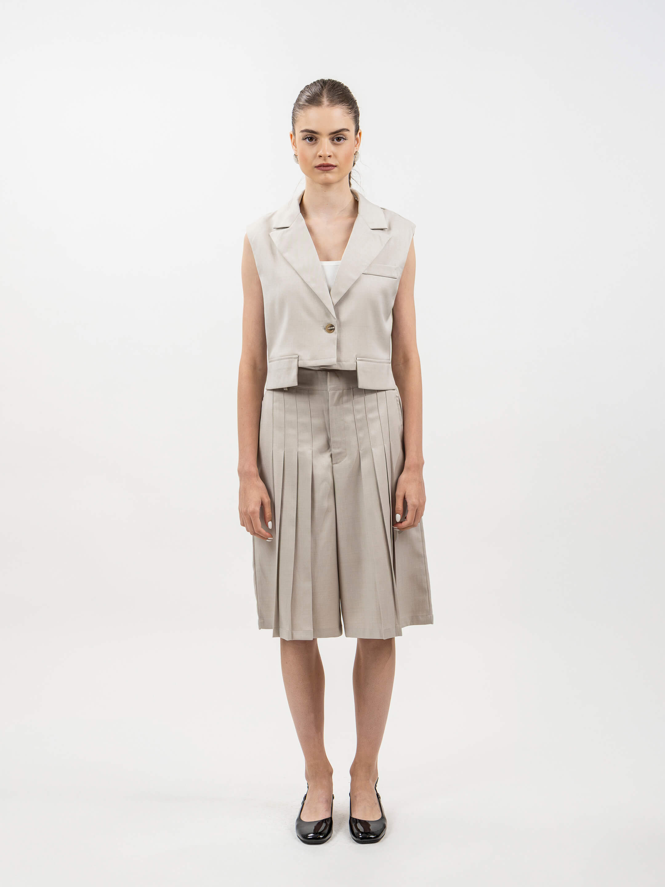 PLEATED VEST SET