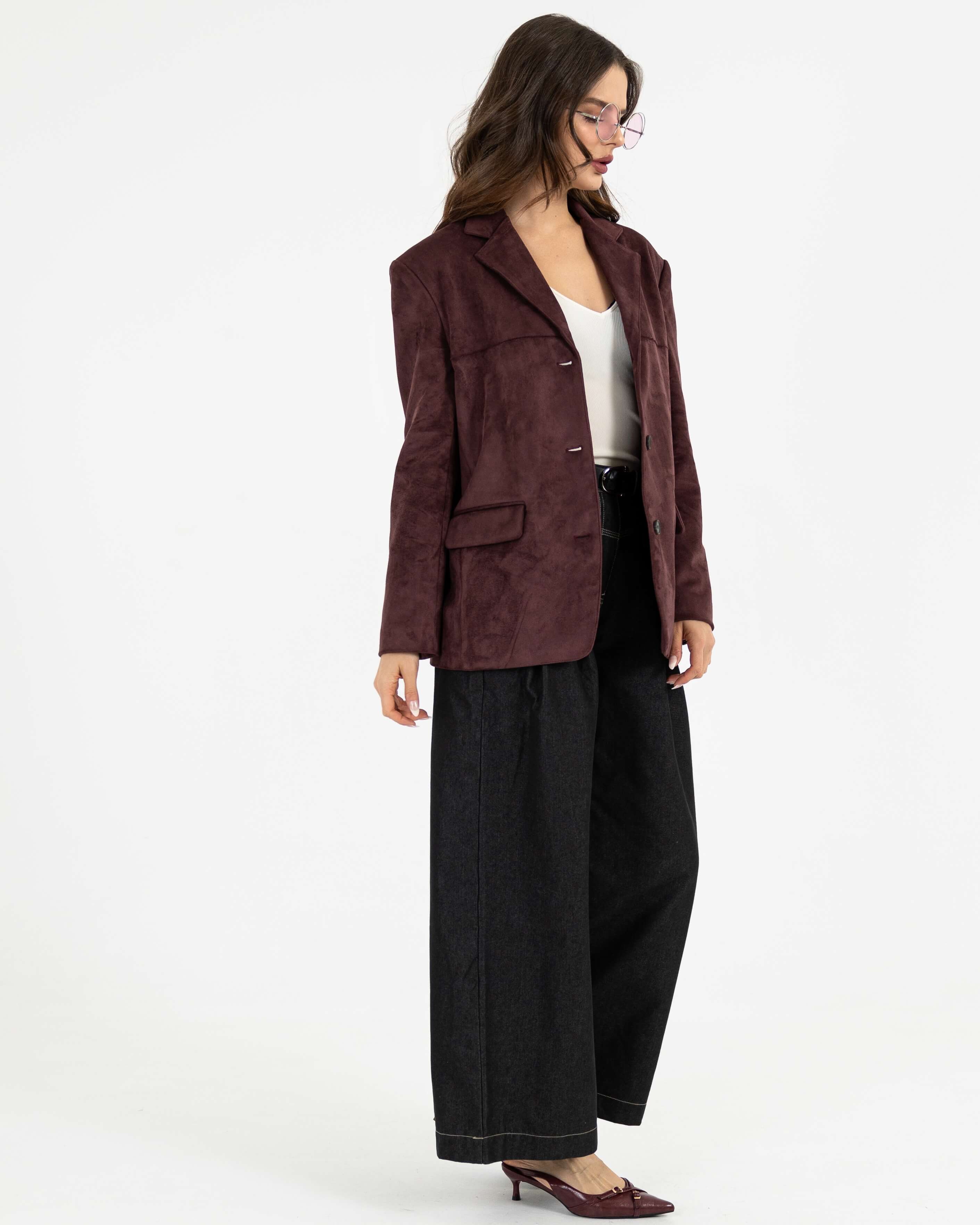 BURGUNDY SUEDE BLAZER